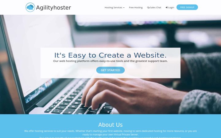 Screenshot von agilityhoster.com