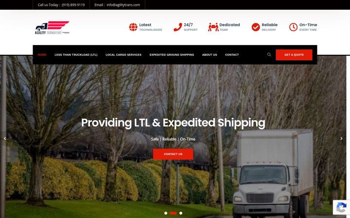 Screenshot of agilitytrans.com