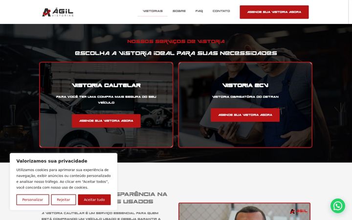Screenshot of agilvistorias.com.br