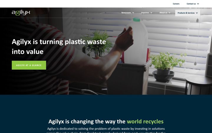 Kuvakaappaus sivustosta agilyx.com