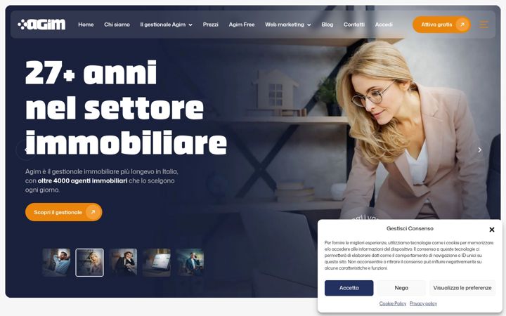 Ekrānuzņēmums no agimgestionaleimmobiliare.it