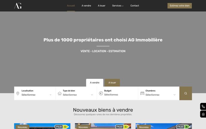 Screenshot of agimmobiliere.be