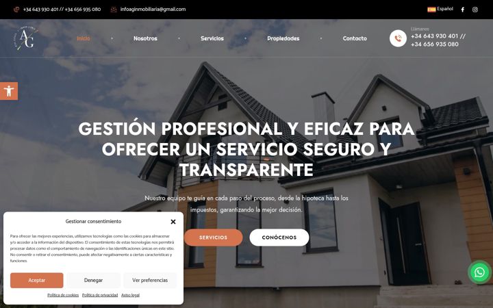 Captura de ecrã de aginmobiliaria.net