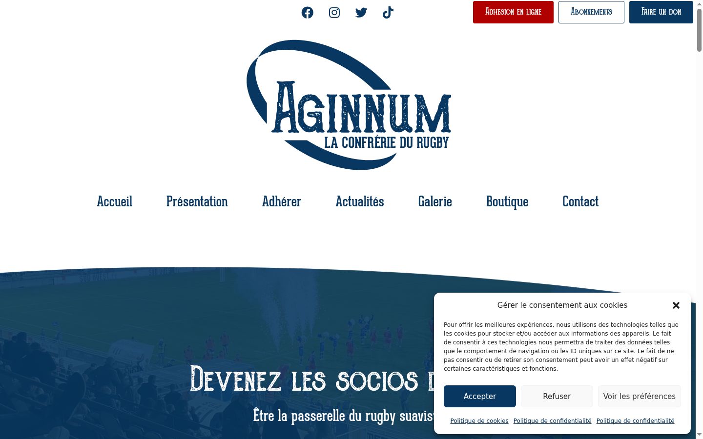Screenshot des Einwilligungsbanners vor jeglicher Interaktion