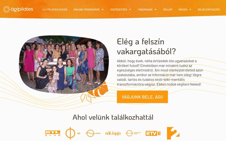 Screenshot of agipilates.hu