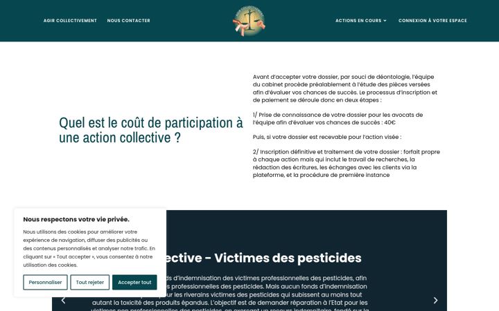 Screenshot of agir-collectivement-hlavocats.com