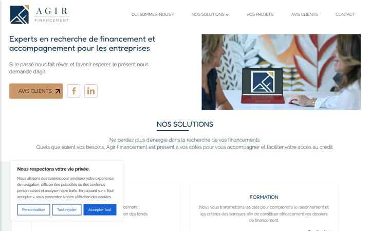 Snímek obrazovky agir-financement.com