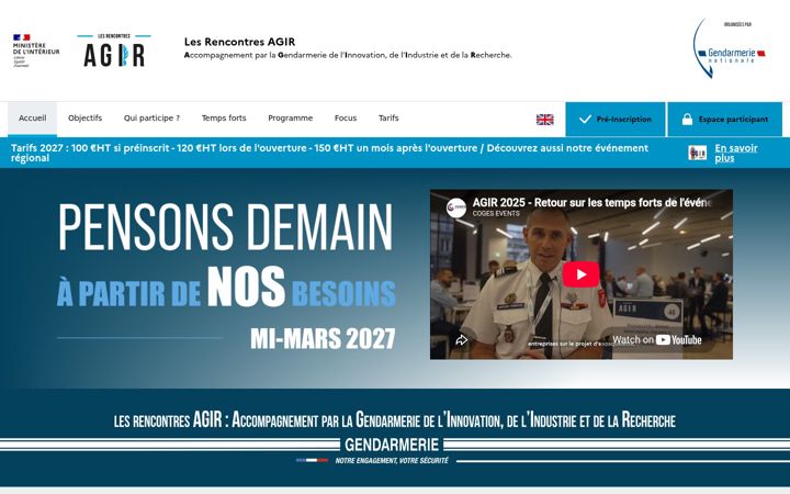 Snímek obrazovky agir-gendarmerie.fr