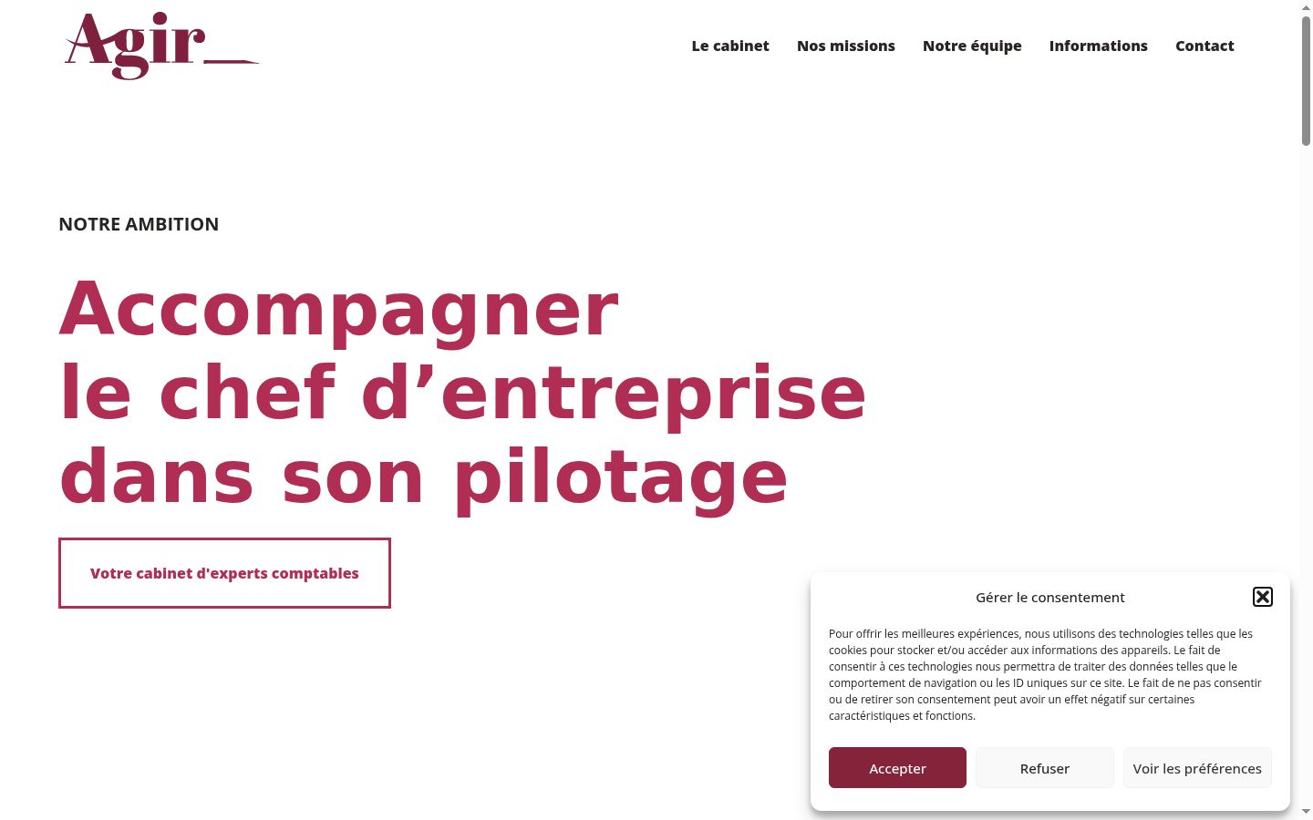 Screenshot del banner di consenso mostrato prima di qualsiasi interazione