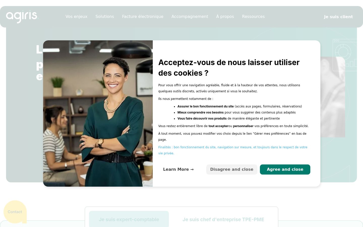 Screenshot of the consent banner shown before any interaction