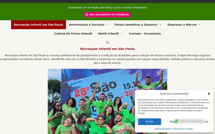 Ekrānuzņēmums no agitamorango.com.br