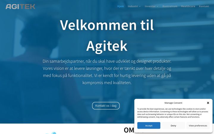 Екранна снимка на agitek.dk