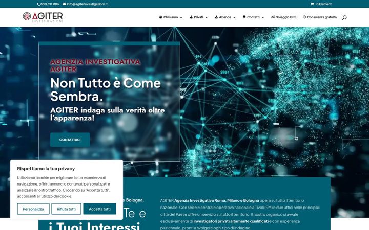 Screenshot of agiterinvestigazioni.it