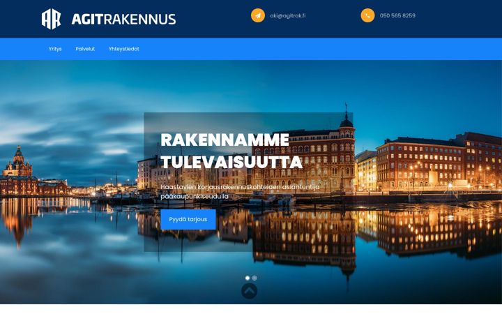 Screenshot stránky agitrak.fi