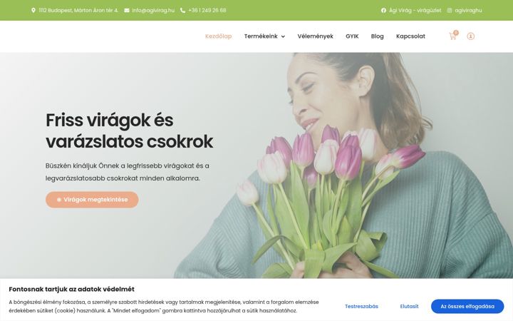 Snímek obrazovky agivirag.hu