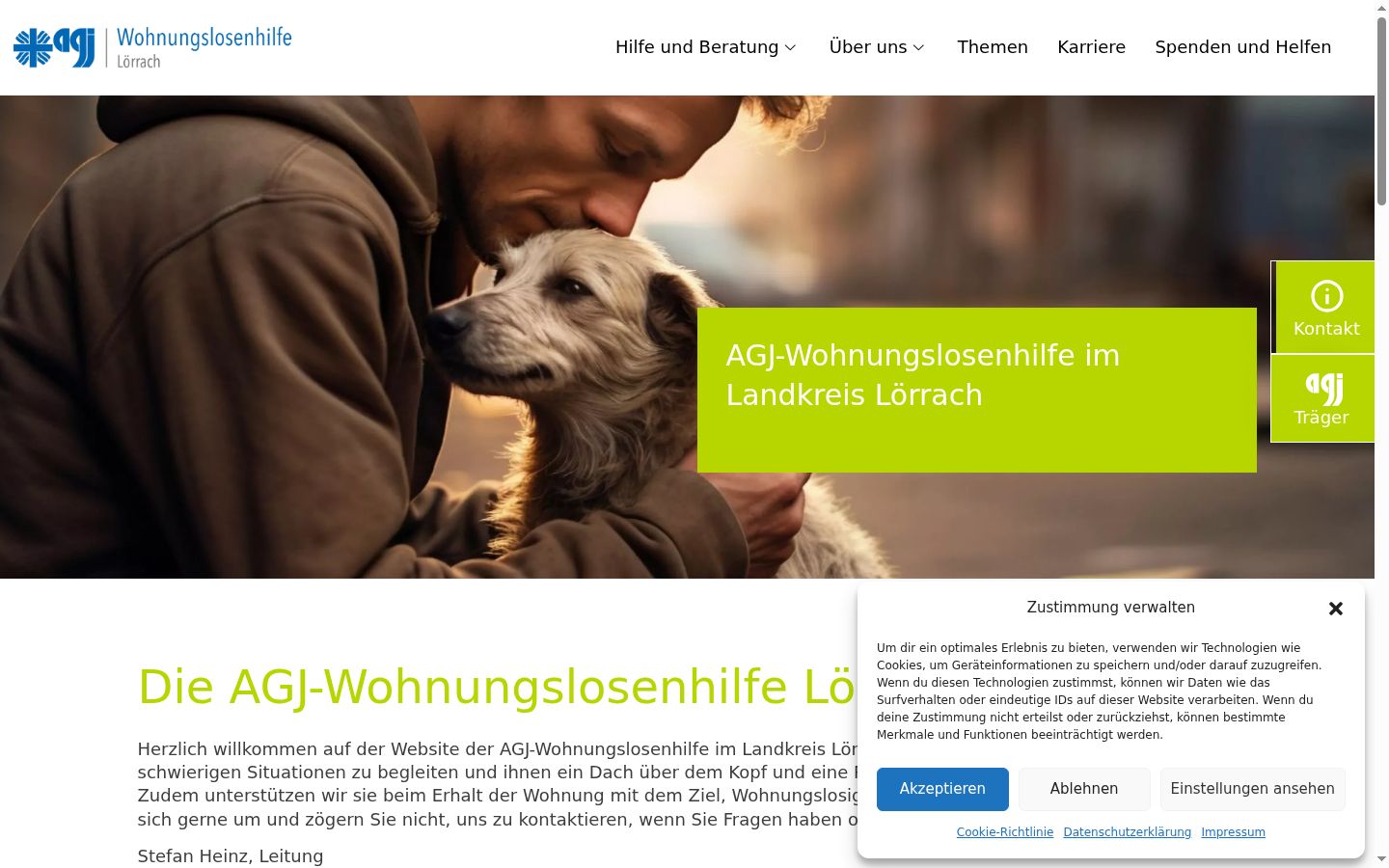 Screenshot del banner di consenso mostrato prima di qualsiasi interazione