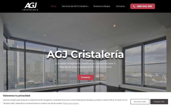 Captură de ecran a agjcristaleria.com