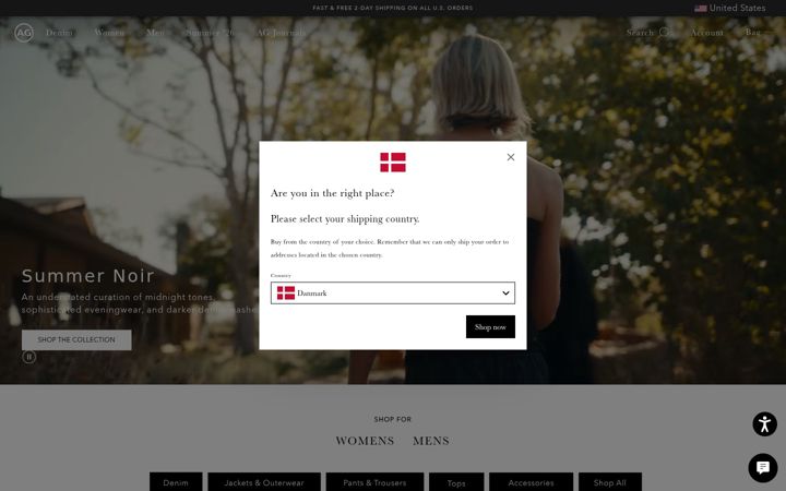 Screenshot of agjeans.com