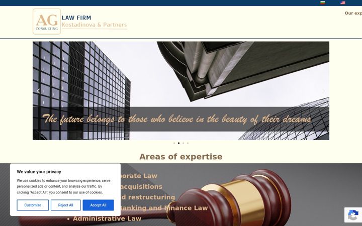 Captură de ecran a agk-law.com
