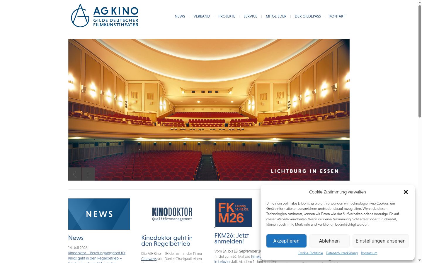 Screenshot of the consent banner shown before any interaction