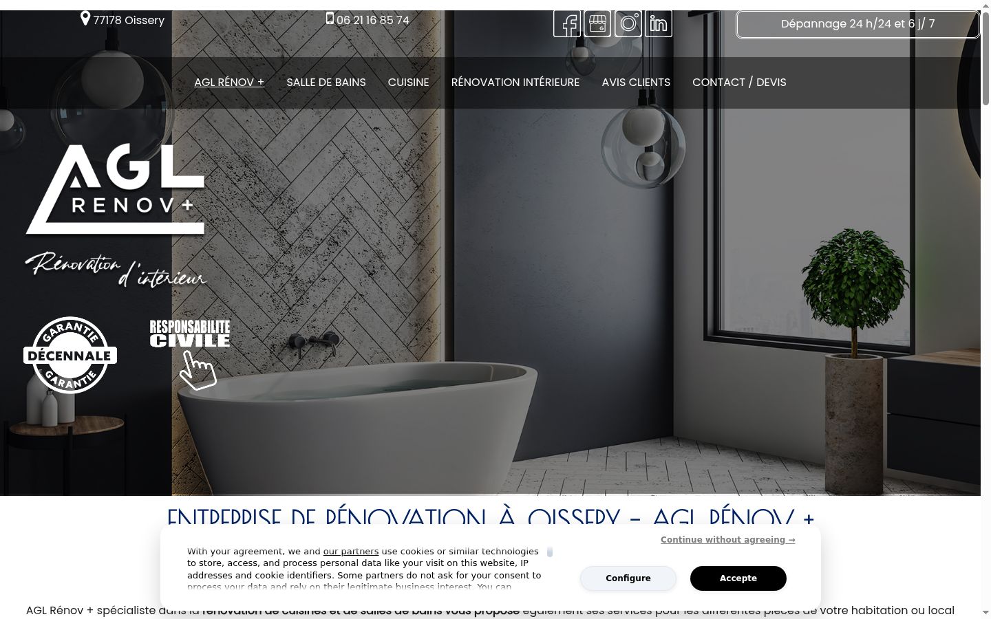Screenshot of the consent banner shown before any interaction
