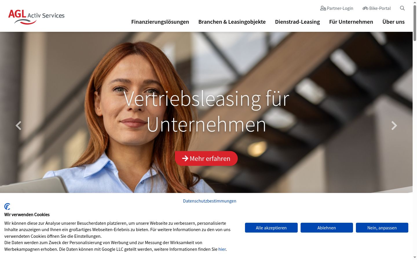 Screenshot of the consent banner shown before any interaction