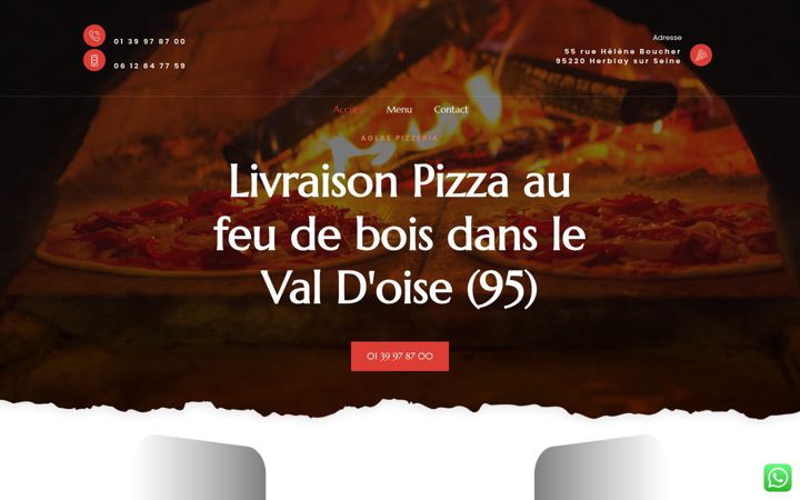 Képernyőkép: aglae-pizzeria.fr