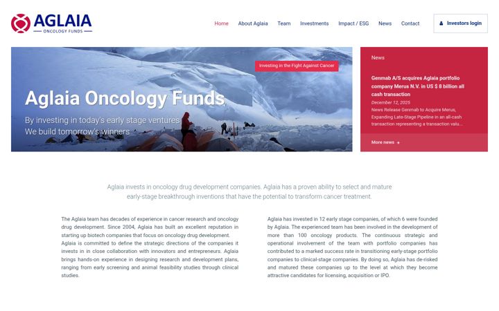 Screenshot of aglaia-oncology.com