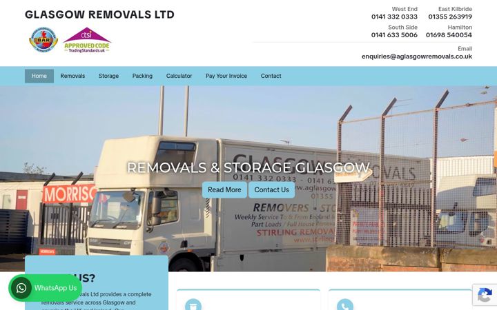 Screenshot of aglasgowremovals.co.uk