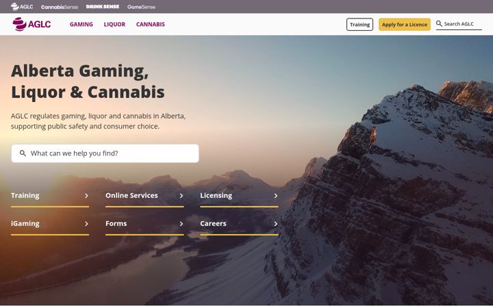 Screenshot of aglc.ca