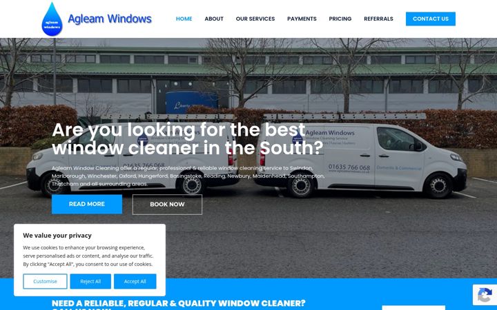 Screenshot of agleamwindows.co.uk