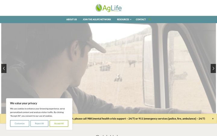 Screenshot of aglife.ca