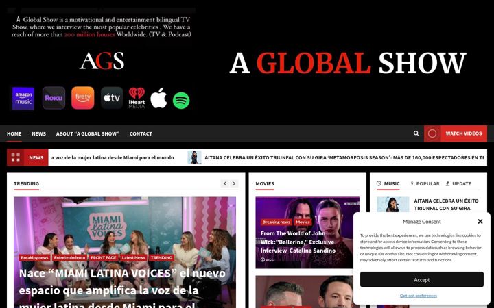 Screenshot di aglobalshow.com