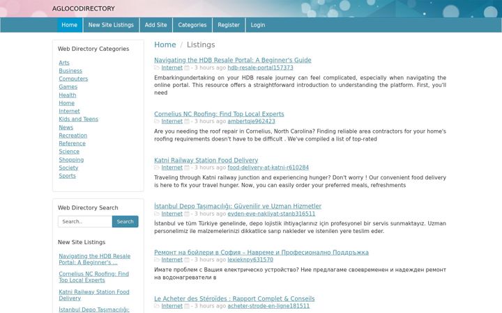 Screenshot of aglocodirectory.com
