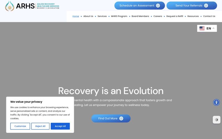 Screenshot of aglowrecovery.com