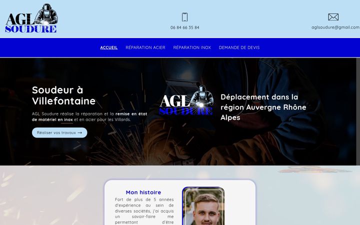 Screenshot of aglsoudure.fr