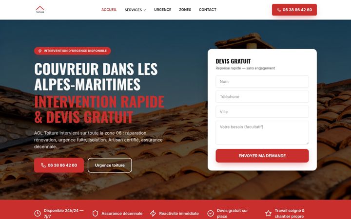 Screenshot of agltoiture.com