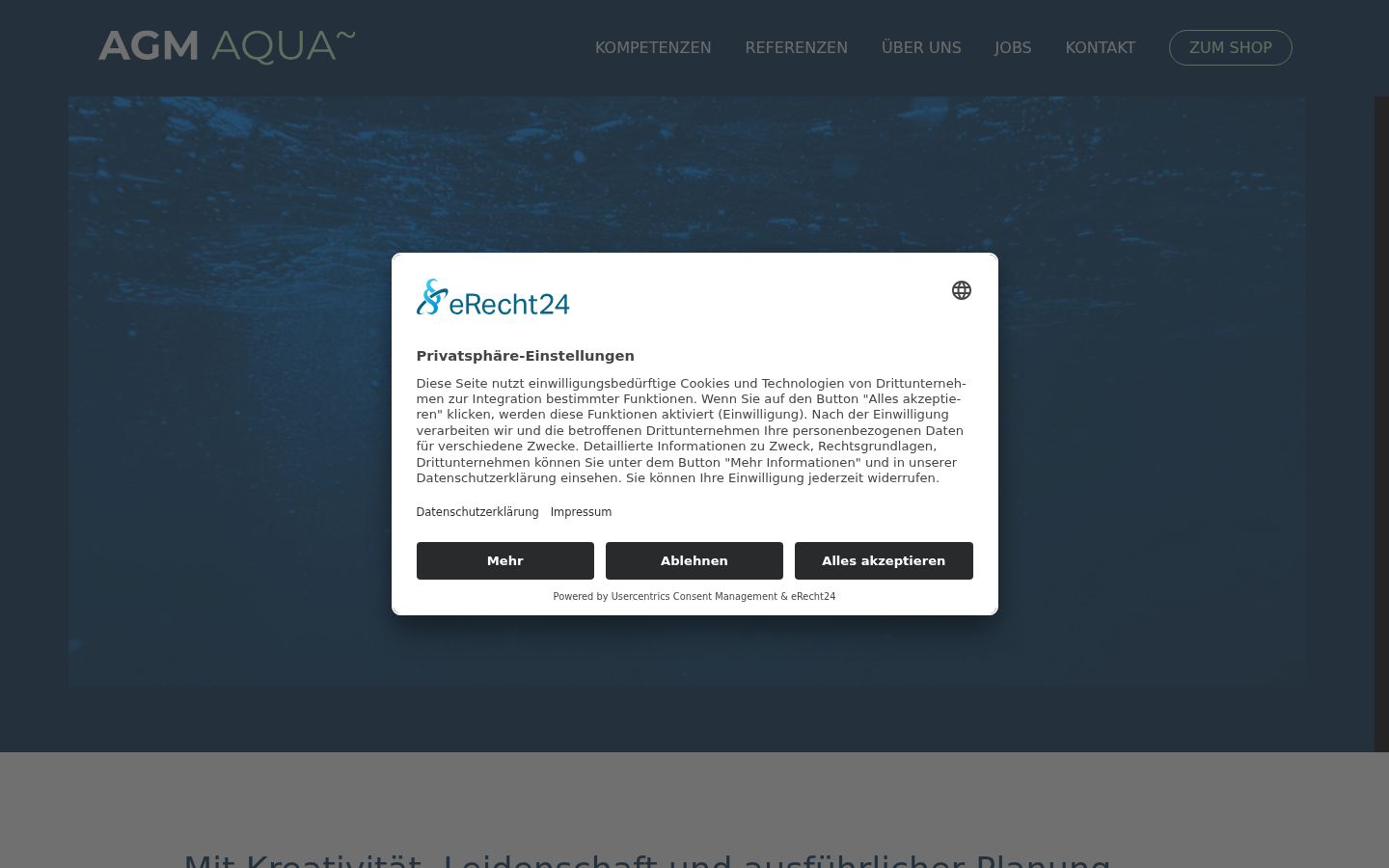 Screenshot of the consent banner shown before any interaction