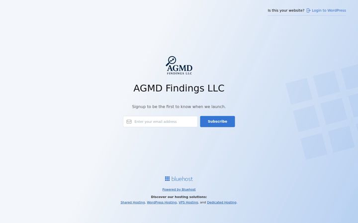 Snimka zaslona za agmdfindingsllc.com