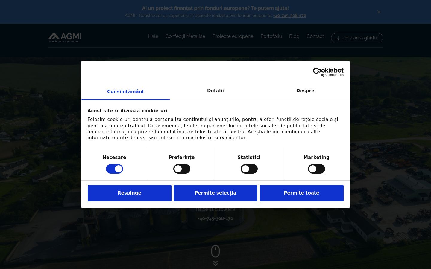 Screenshot of the consent banner shown before any interaction