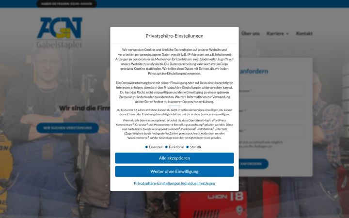Snimka zaslona za agn-gabelstapler.de