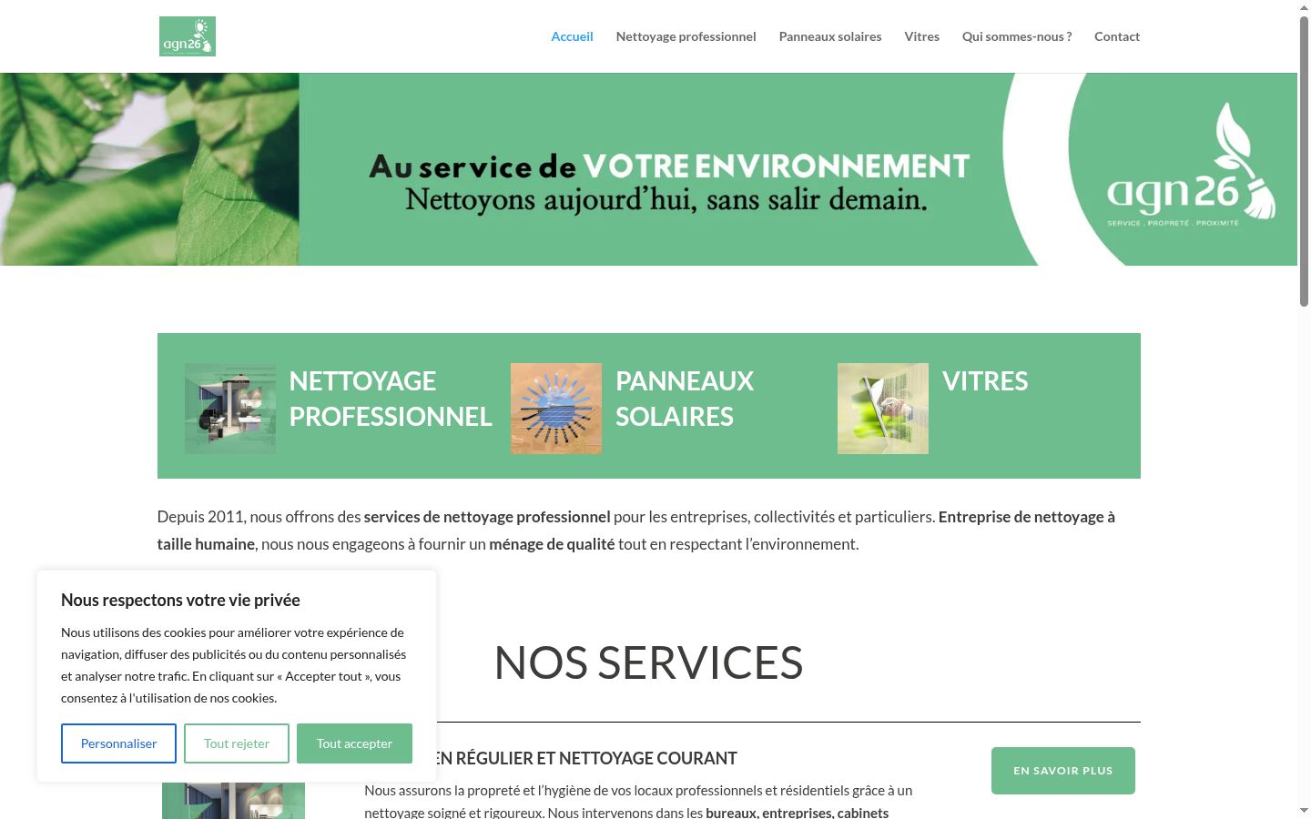 Screenshot of the consent banner shown before any interaction