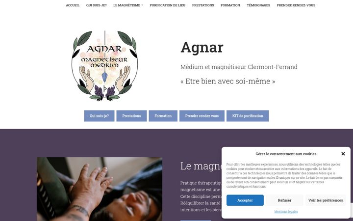 Екранна снимка на agnarmediummagnetiseur.com