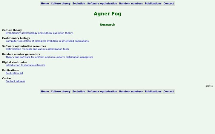 Screenshot of agner.org