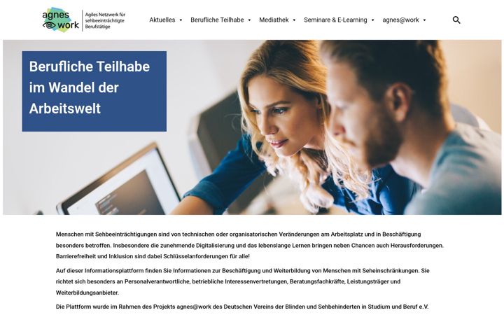 Screenshot von agnes-at-work.de