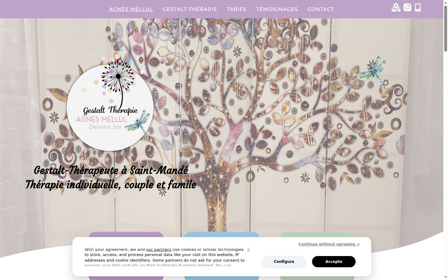 Screenshot of the consent banner shown before any interaction