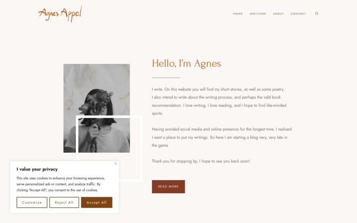 Screenshot of agnesappel.com