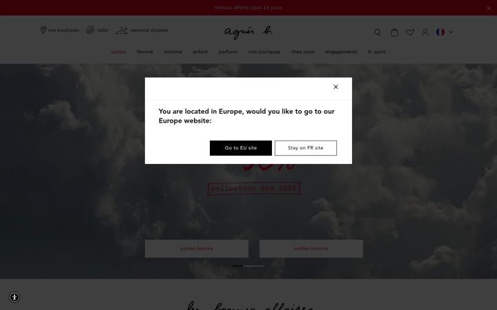 Screenshot of agnesb.com