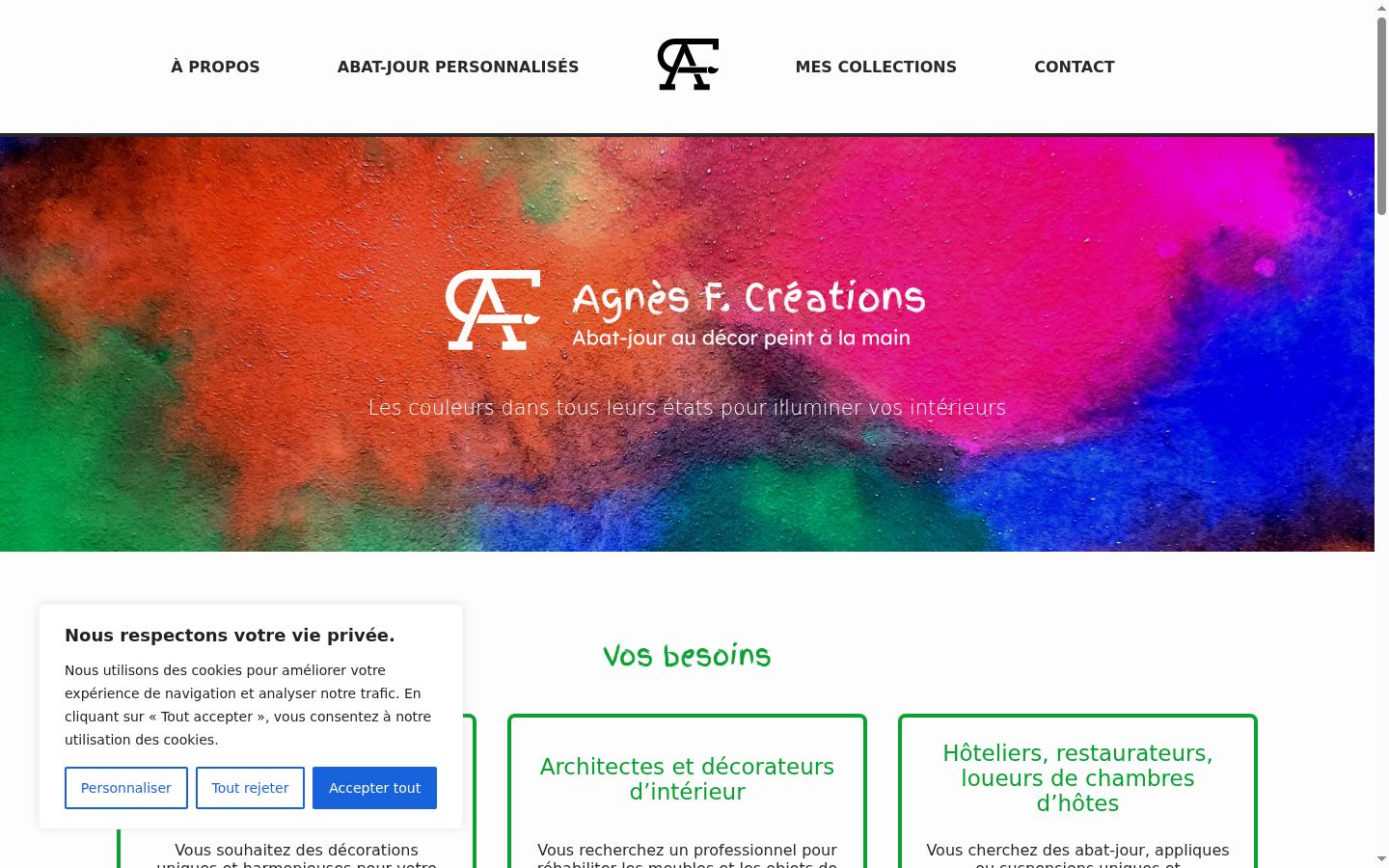 Captura de ecrã do banner de consentimento apresentado antes de qualquer interação