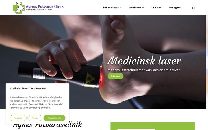 Screenshot of agnesfotvard.se